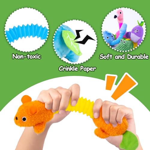 Animal Fidget Toys for Toddlers: 6 Pack Pop Tubes for Ages 2-7
