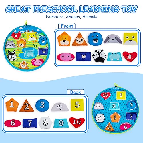 Shapes Bean Bag Matching Game for Toddler and Preschool Learning - Memory Activity for Numbers, Shapes, and Colors | Must-Have Learning Toy for Preschool Classroom and Babies (10PCS)