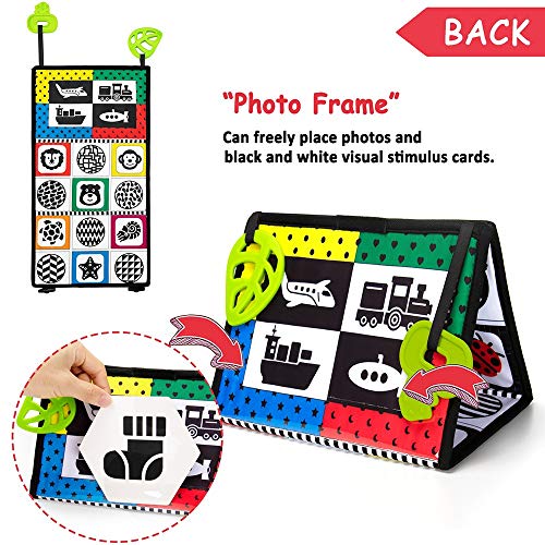 High Contrast Tummy Time Mirror and Teether Toys for Newborn Baby (0-6 Months)