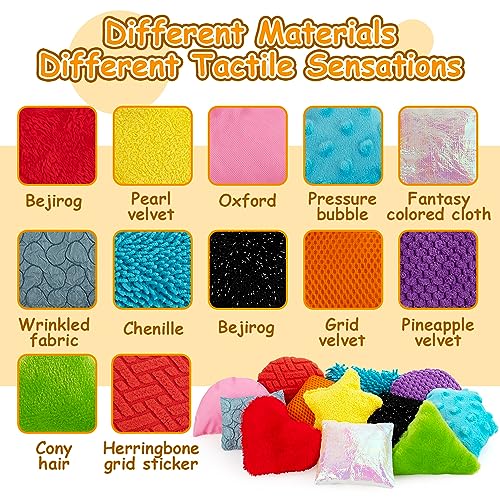 Sensory Bean Bags Toys for Autism: 12 Shape Fidget Toys for Fine Motor and Sensory Development, Includes Storage Bag