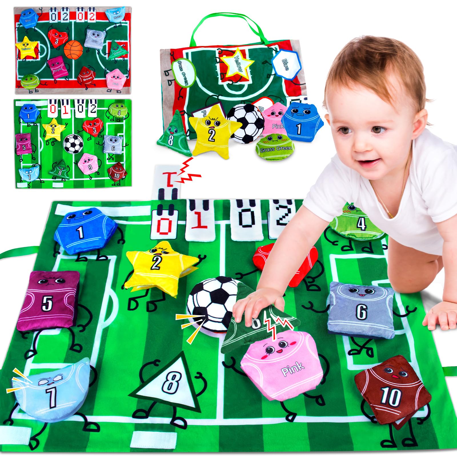 Shapes Sensory Bean Bags: Preschool Learning Toys for Matching Shapes, Colors, Words, and Emoticons