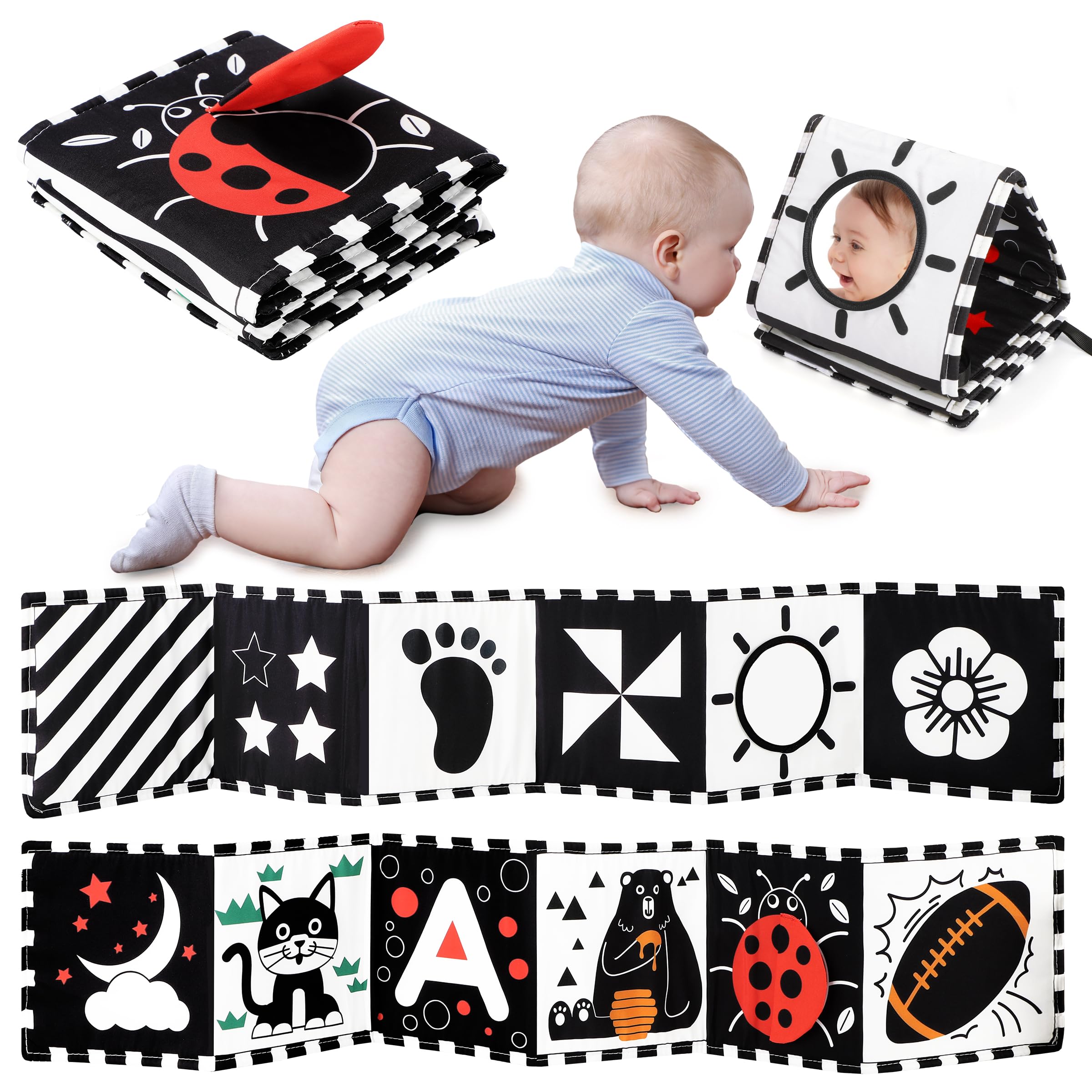 Black and White Baby Toys for Newborn Brain Development